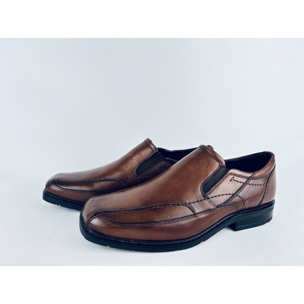 Nunn Bush Mens Calgary Shoes Leather Slip On Moc Toe Loafers Brown Size 9.5 M